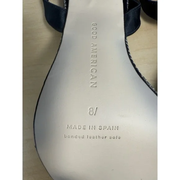 Good American Heels Womens 8.5 Open Square Toe Sling Back Crystal‎ GA120KD - Picture 13 of 13